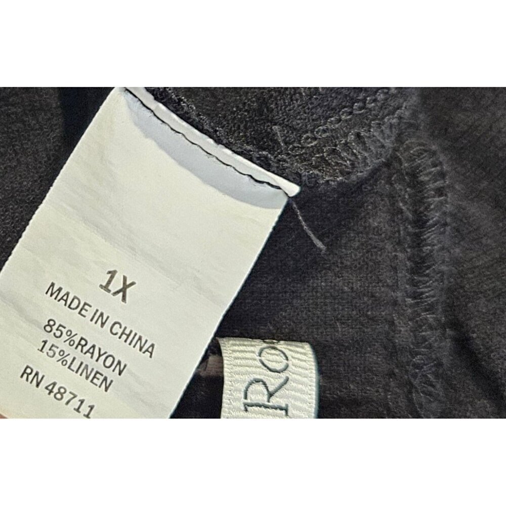 Ophelia Rose Women 1X Cropped Pant Rayon/Linen Pullon Stretch Waistband Hi Rise - Picture 3 of 5